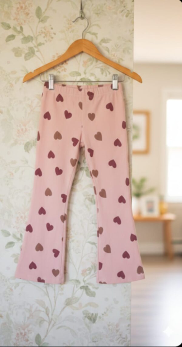 DKNY Girls' Heart Print Flared Leggings